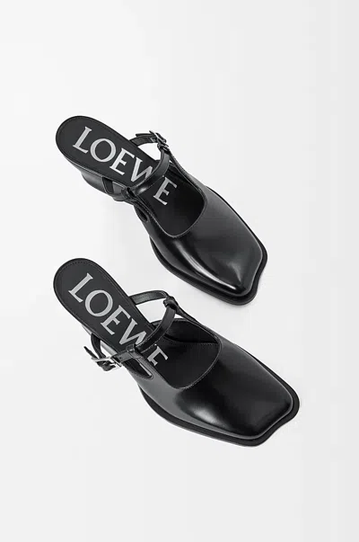 Loewe Modern Leather Onda Mules With Block Heel In Black