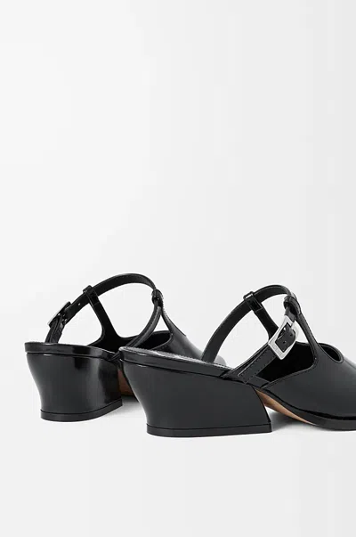 Loewe Modern Leather Onda Mules With Block Heel In Black