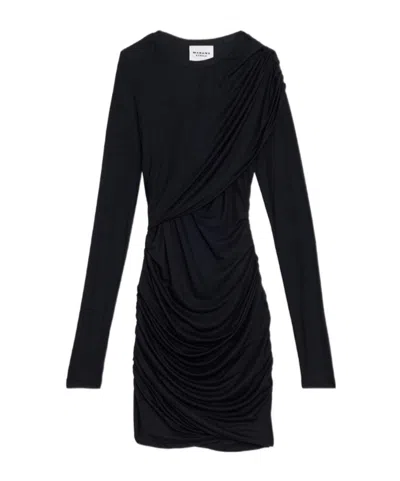 Isabel Marant Étoile Isabel Marant Etoile Denise Draped Black Jersey Dress