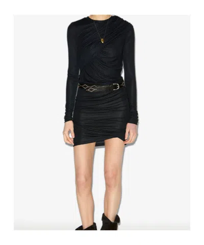 Isabel Marant Étoile Isabel Marant Etoile Denise Draped Black Jersey Dress