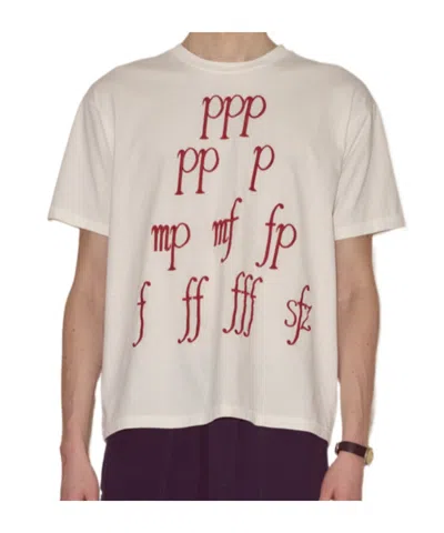 Bode Men White Cotton Oversize Composer T-shirt In Neutral