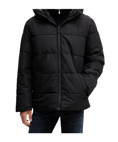Michael Kors Quilted Hooded Puffer Jacket In Black