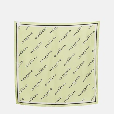 Givenchy Logo-print Silk Scarf In Green