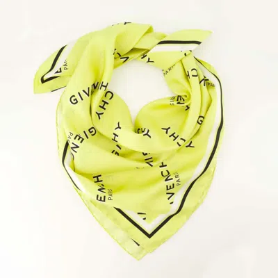 Givenchy Logo-print Silk Scarf In Green