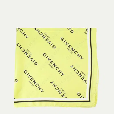 Givenchy Logo-print Silk Scarf In Green
