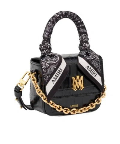 Amiri Crocodile-effect Tote Bag In Black