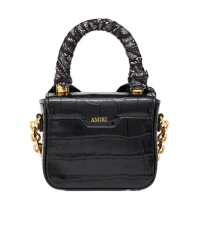 Amiri Crocodile-effect Tote Bag In Black