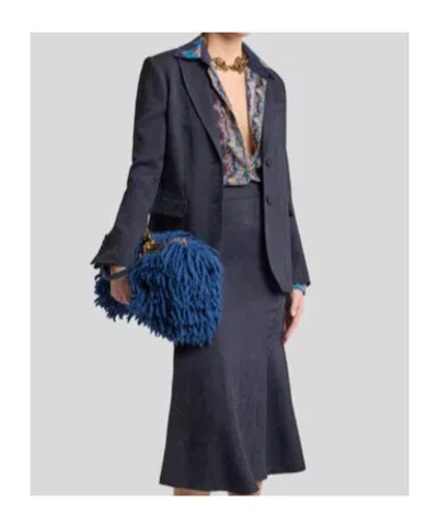 Etro Paisley Print Blazer In Blue