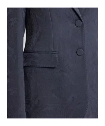 Etro Paisley Print Blazer In Blue