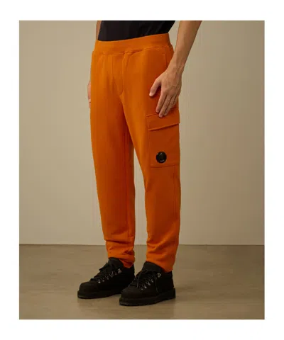 C.p. Company C.p.company Diagonal Raised Fleece Sweatpants In Orange