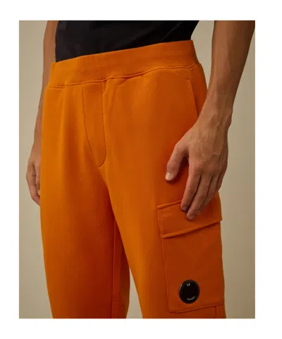 C.p. Company C.p.company Diagonal Raised Fleece Sweatpants In Orange