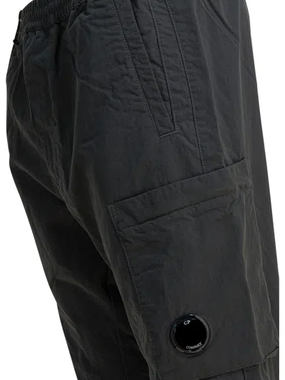 C.p. Company Utility Trousers Featuring Elastic Elements In Black