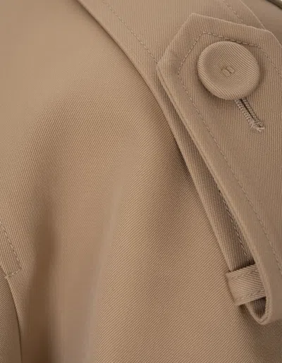 Marni Symbol Short Trench Coat In Neutral