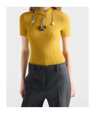 Prada Rush Stitch Pants In Gray