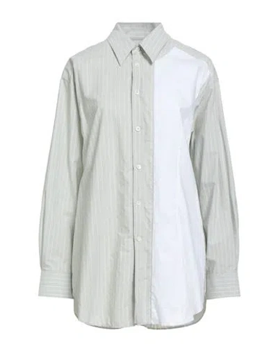 Mm6 Maison Margiela Woman Shirt Grey Size 8 Cotton In Gray