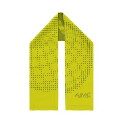 Pre-owned Aimé Leon Dore X New Balance Geo Print Wool Scarf 'lime' | Green | Men's Size Onesize