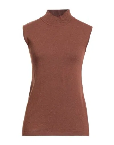 Raffaela D'angelo Woman Turtleneck Tan Size S Polyamide, Viscose, Wool, Cashmere In Brown
