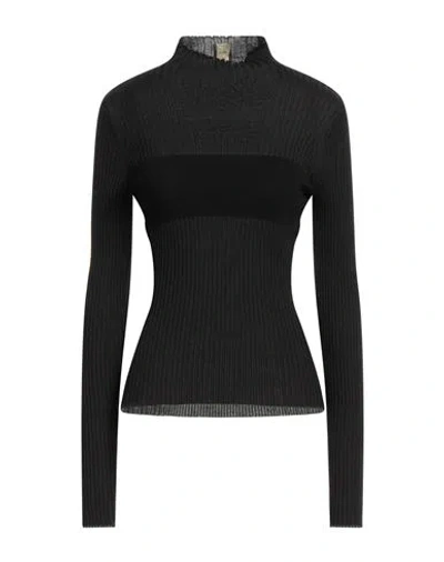 Pinko Woman Turtleneck Black Size L Acrylic, Wool In Black