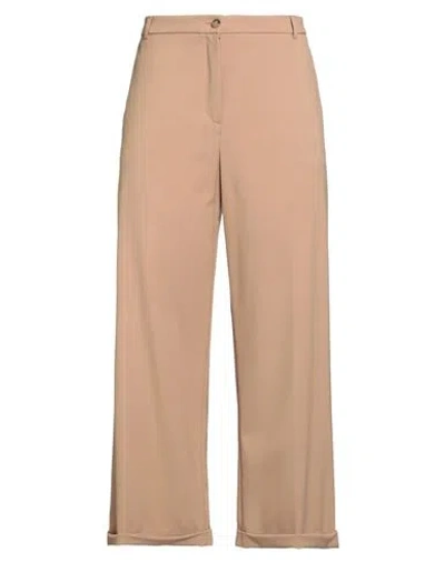Seventy Venezia Woman Pants Camel Size 12 Polyester, Virgin Wool, Elastane In Neutral