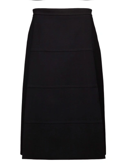 Shop Victoria Victoria Beckham Wool Skirt In Black