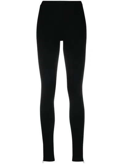 Totême High-rise Ribbed-trim Stretch-knit Leggings In Black