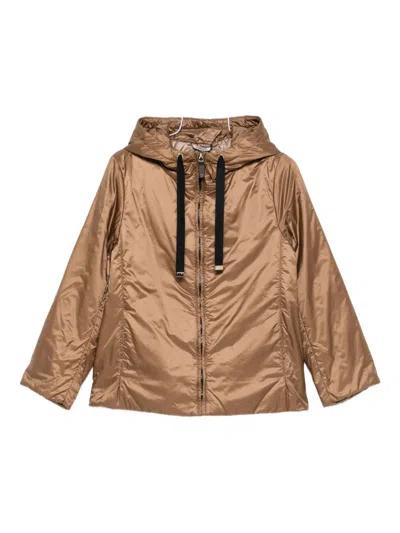 Max Mara The Cube Nylon Jacket In Brown