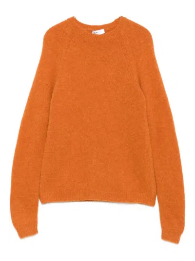 Base Round-neck Long-sleeve Sweater In Orange