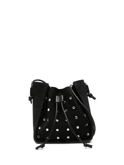 Forte Forte My Pepita Crystal-embellished Bucket Bag In Black