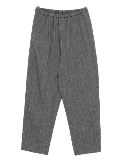 Apuntob Wool And Linen Blend Trousers In Gray