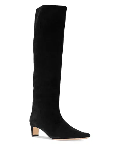Staud Wally Suede Knee-high Boots In Black