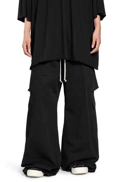 Rick Owens Drkshdw Pantaloni Double Cargo Jumbo Belas In Black