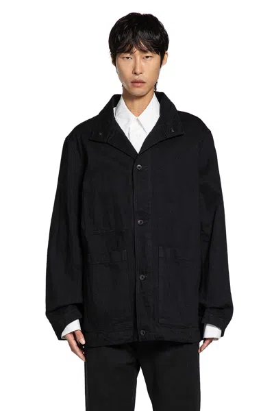 Studio Nicholson Giacca Di Jeans Crinckle In Black