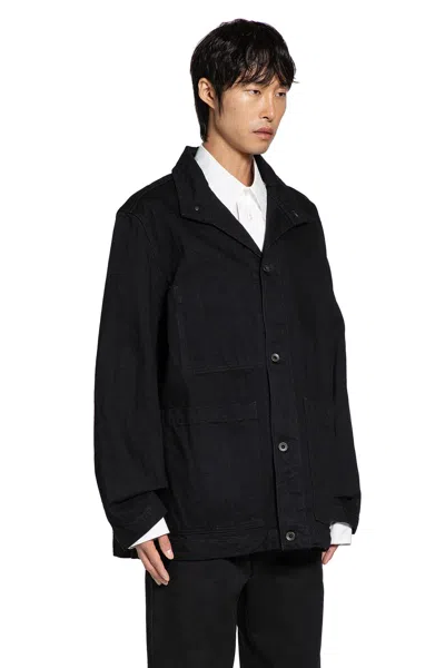 Studio Nicholson Giacca Di Jeans Crinckle In Black