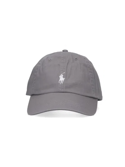 Polo Ralph Lauren Logo Baseball Cap In Gray