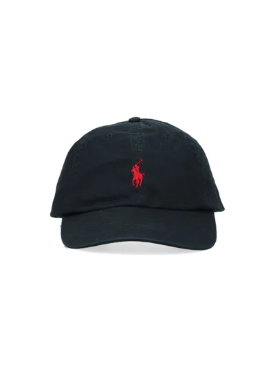 Polo Ralph Lauren Logo Baseball Cap In Black