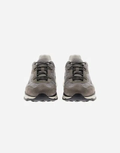 Herno Running Trainers In Suede And Flannel In Gray