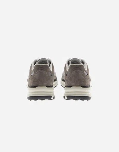 Herno Running Trainers In Suede And Flannel In Gray