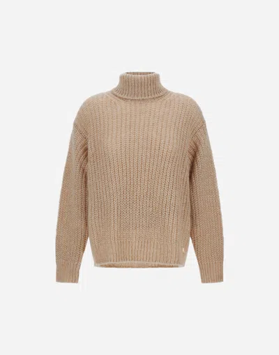Herno Wool And Alpaca Turtleneck Jumper In Neutral