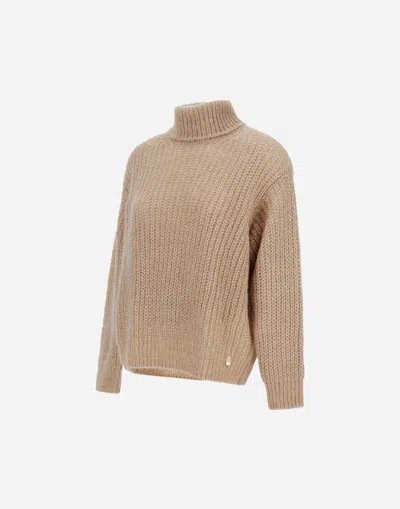 Herno Wool And Alpaca Turtleneck Jumper In Neutral