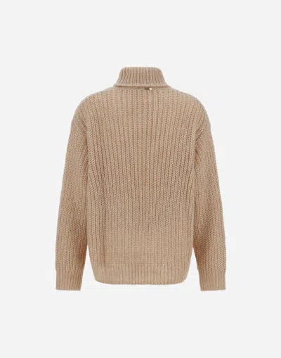 Herno Wool And Alpaca Turtleneck Jumper In Neutral