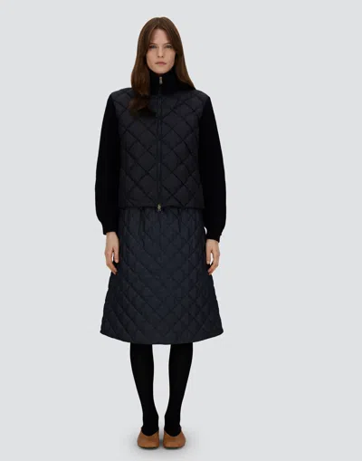 Herno Cardigan In Cob Stitch Carded Wool And Nylon Chamonix In Blue