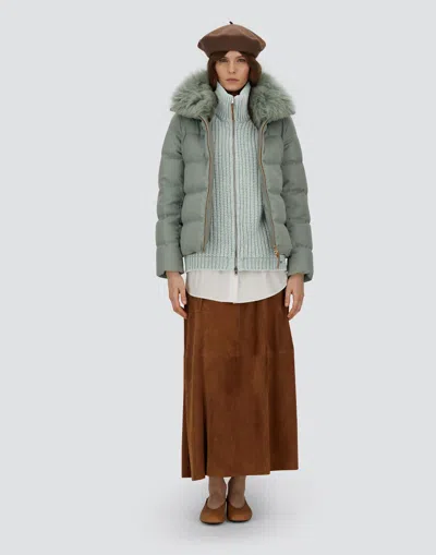 Herno Vest In Cob Stitch Wool In Green