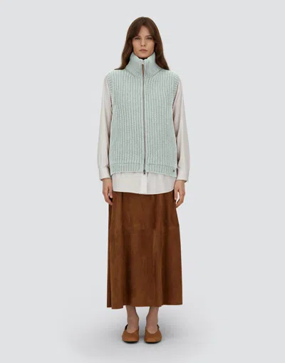 Herno Vest In Cob Stitch Wool In Green