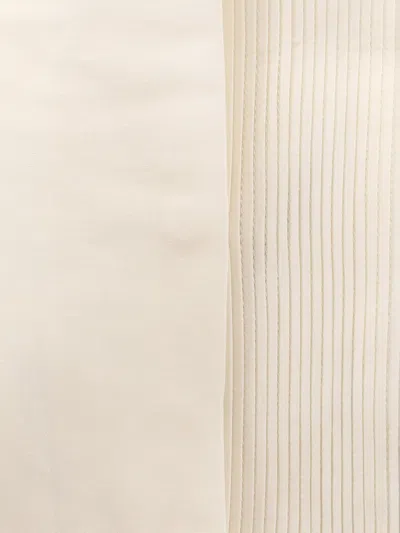 Hugo Boss Sheer Long Sleeve Top With Buttoned Cuffs In Neutral