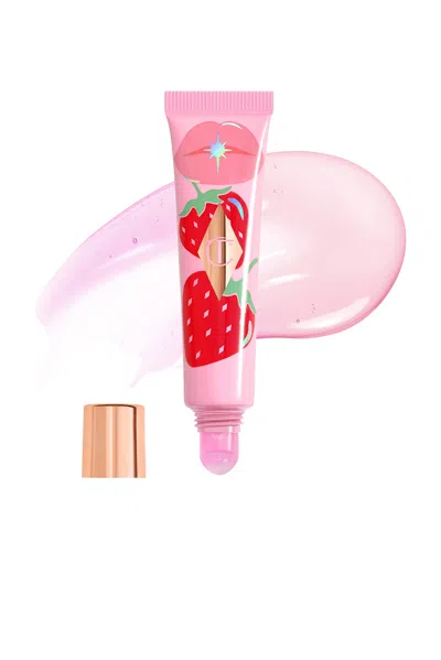 Charlotte Tilbury Unreal Lips Healthy Glow Nectar Lip Oil With Hyaluronic Acid And Vitamin E Juicylicious Strawberry V In Pink