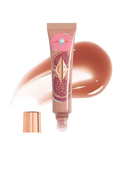 Charlotte Tilbury Unreal Lips Healthy Glow Nectar Lip Oil With Hyaluronic Acid And Vitamin E Juicylicious Candy Fig 0. In Brown