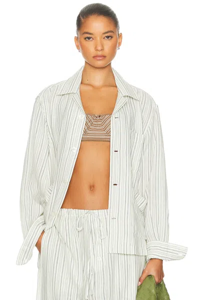 Bode Electric Light Long Sleeve Shirt In Yellow