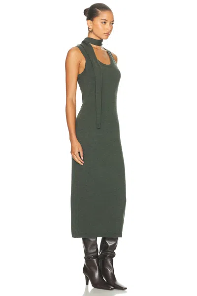 Matthew Bruch Scarf Tank Midi Dress In Green