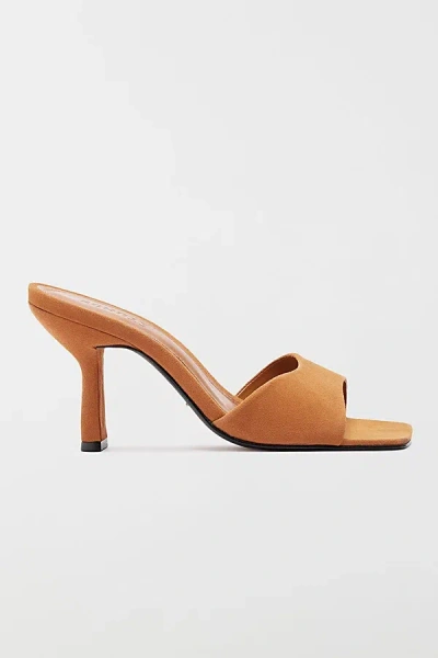 Schutz Posseni Leather Heeled Mule In Cuoio Brown, Women's At Urban Outfitters In Animal Print