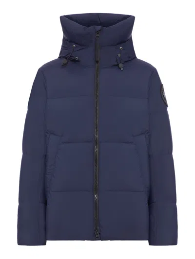 Canada Goose Black Classic Front-zip Jacket With High Collar And Utility Pockets In Blue